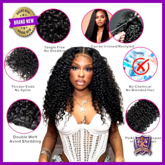 Water Wave Human Hair Bundles with 5x5 HD Lace Closure, 12-30 Inch main image 5